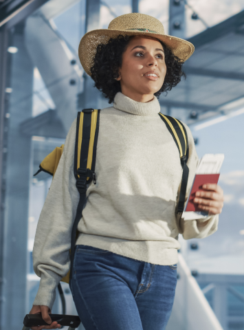 Woman holding visa